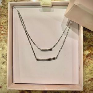 Summer & Rose Silver Double Bar Necklace